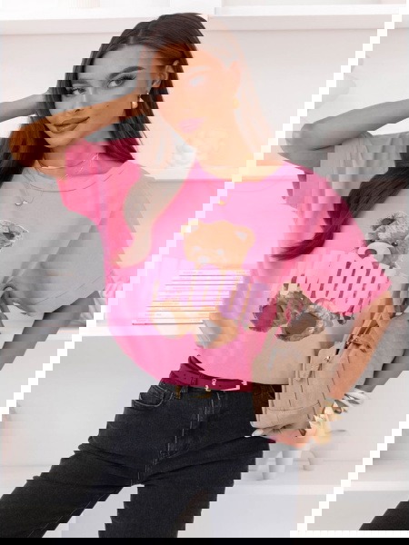 Różowa bluzka z ozdobnym... 2