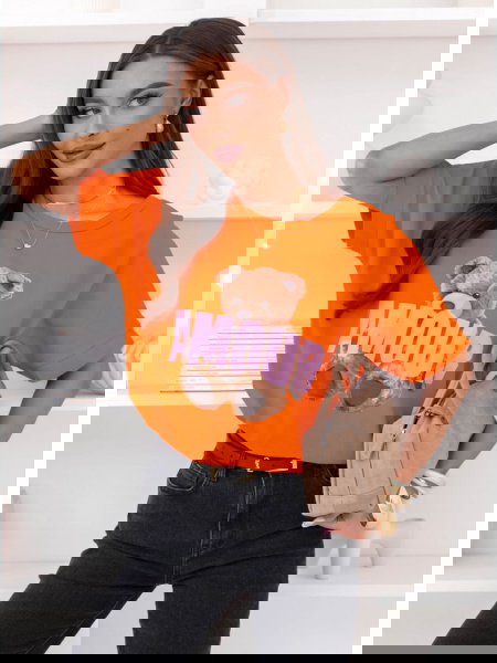 Pomarańczowa bluzka z...