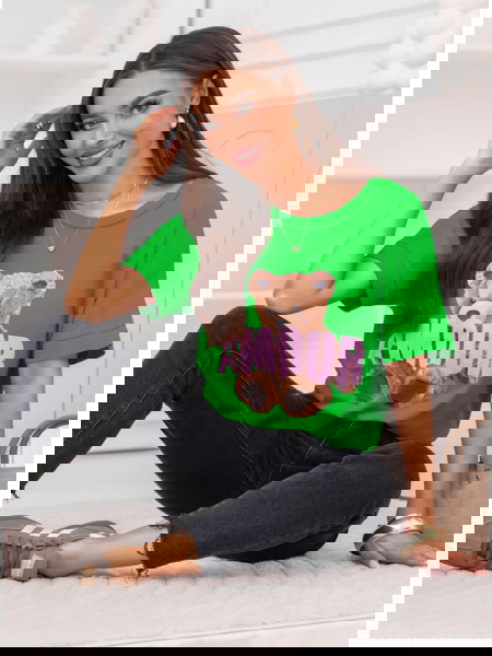 Zielona bluzka z ozdobnym...