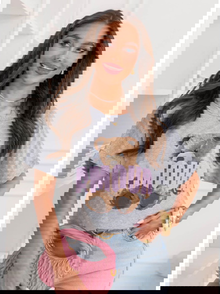 Szara bluzka z ozdobnym... 2