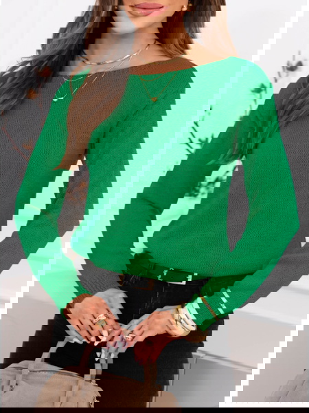 Sweter z dekoltem w łódkę...