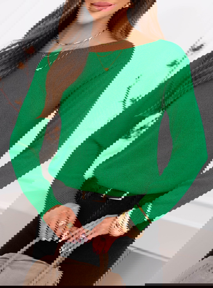 Sweter z dekoltem w łódkę Itsaso -...