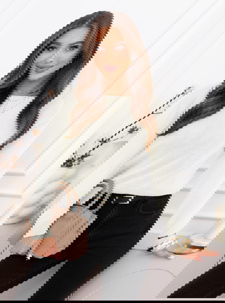 Sweter z dekoltem w łódkę Itsaso - ecru