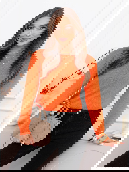 Pomarańczowy sweter z... 2