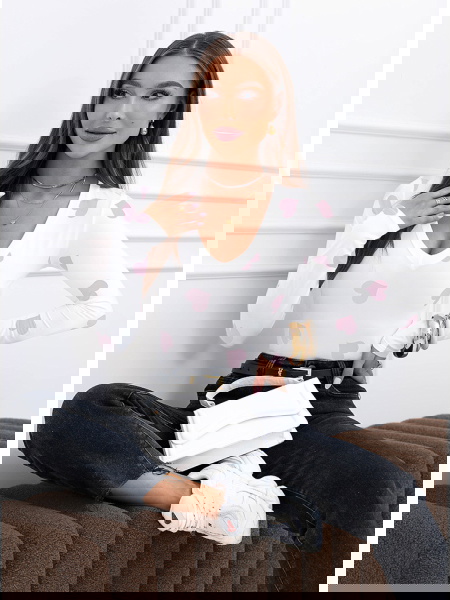 Liliowa bluzka w serduszka... 2