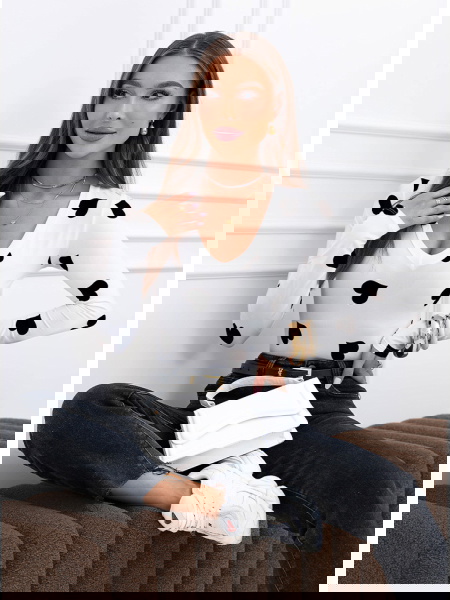 Czarna bluzka w serduszka i...