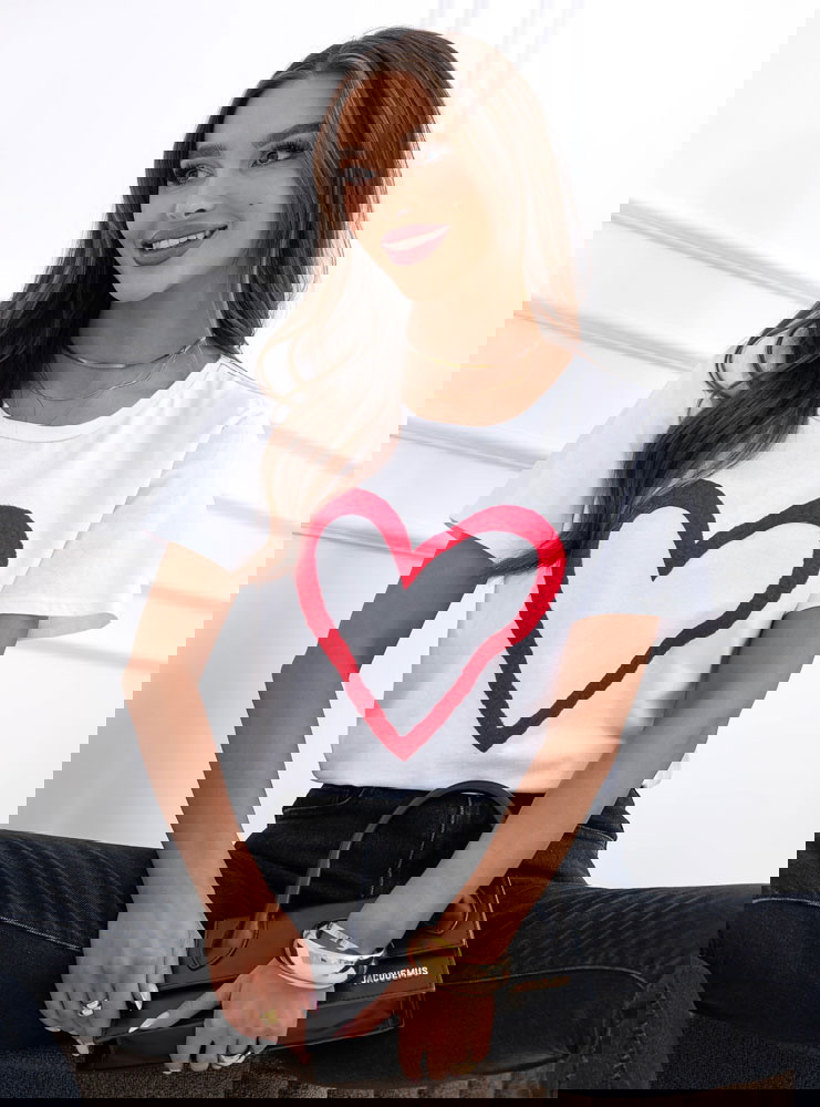 Biała koszulka na krótki rękaw z...