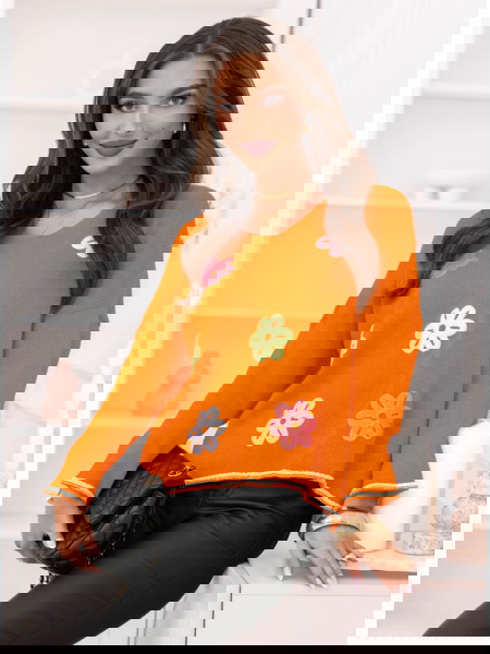 Pomarańczowy sweter z... 2