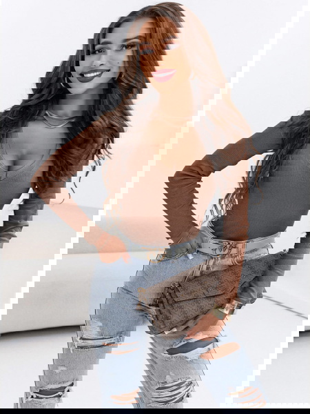 Prążkowana bluzka z... 2