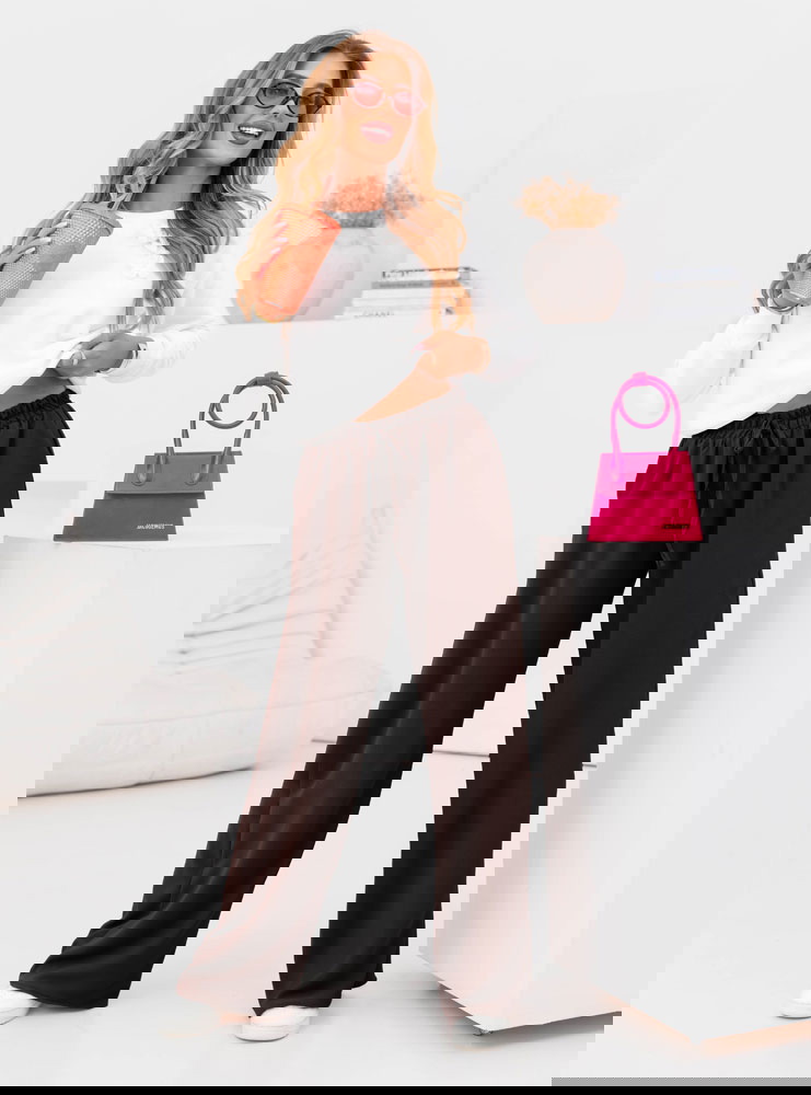 Czekoladowe spodnie z rozszerzanymi...