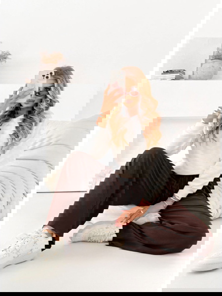 Czekoladowe spodnie z...