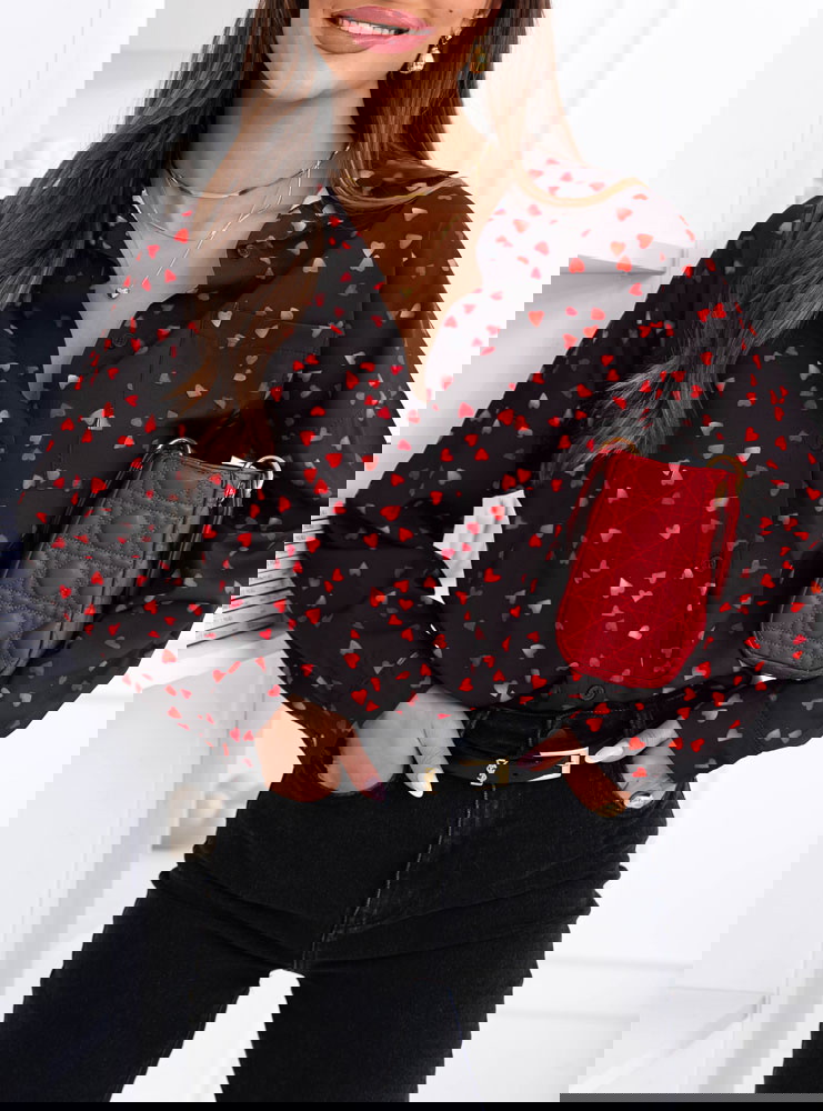 Czarna koszula w serduszka Makenzie