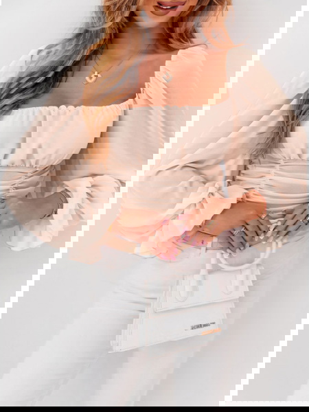 Beżowa szyfonowa bluzka...