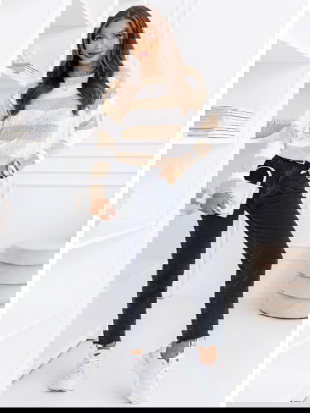 Beżowy sweter w paski... 2