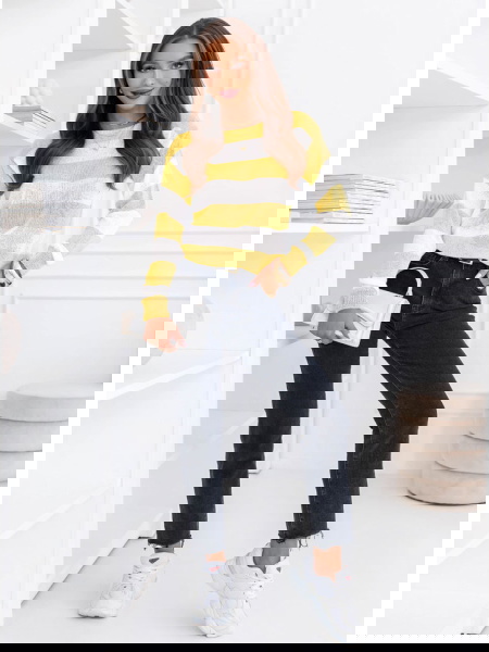 Cytrynowy sweter w paski... 2