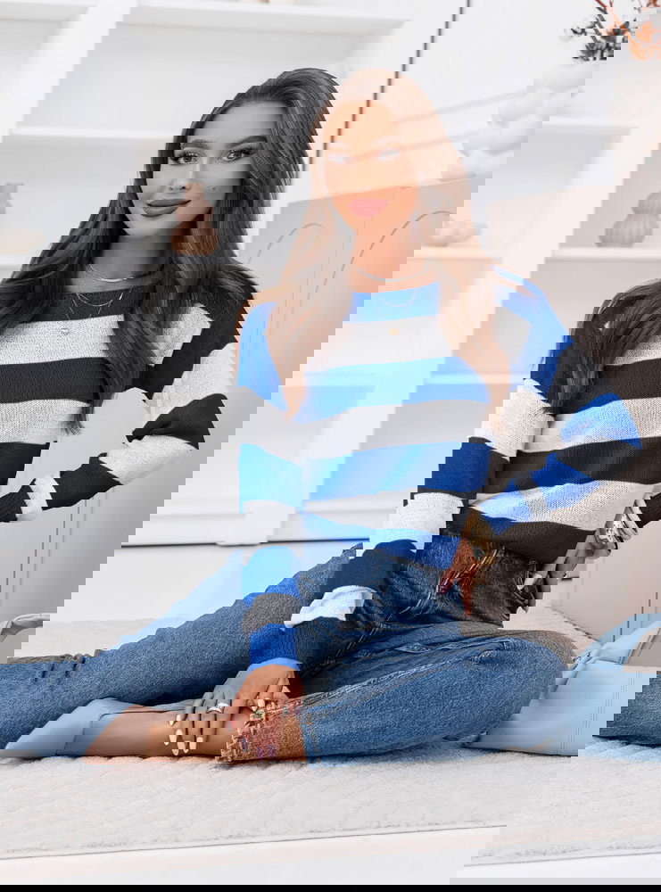 Chabrowy sweter w paski Cinderella