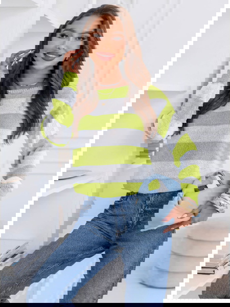 Zielony sweter w paski...