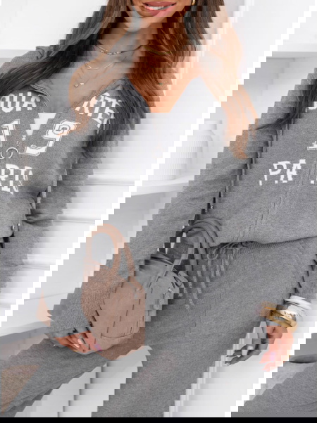 Szary dzianinowy komplet... 2