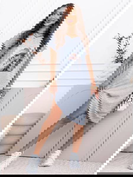 Szara sukienka z ozdobnym... 2