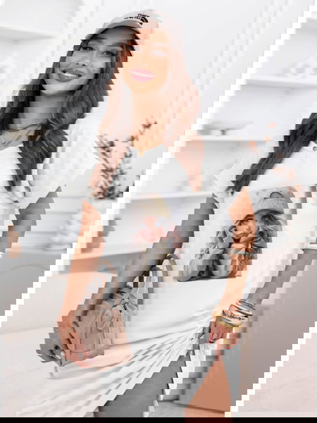 Biała sukienka z ozdobnym... 2