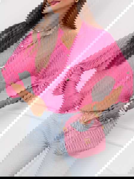 Różowa plisowana koszula... 2