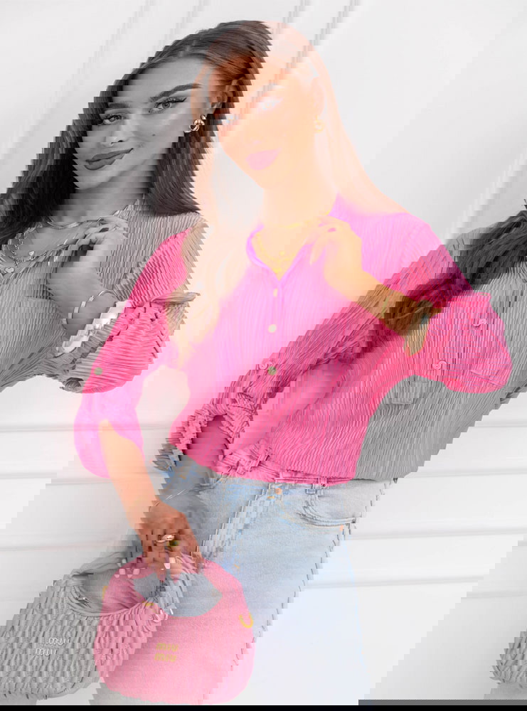 Różowa plisowana koszula Denisha