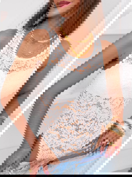 Białe koronkowe body na...