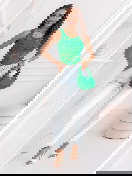 Zielone koronkowe body na...