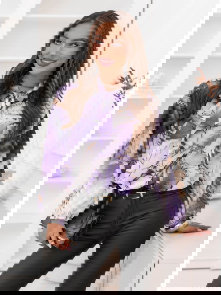 Fioletowa koszula z...