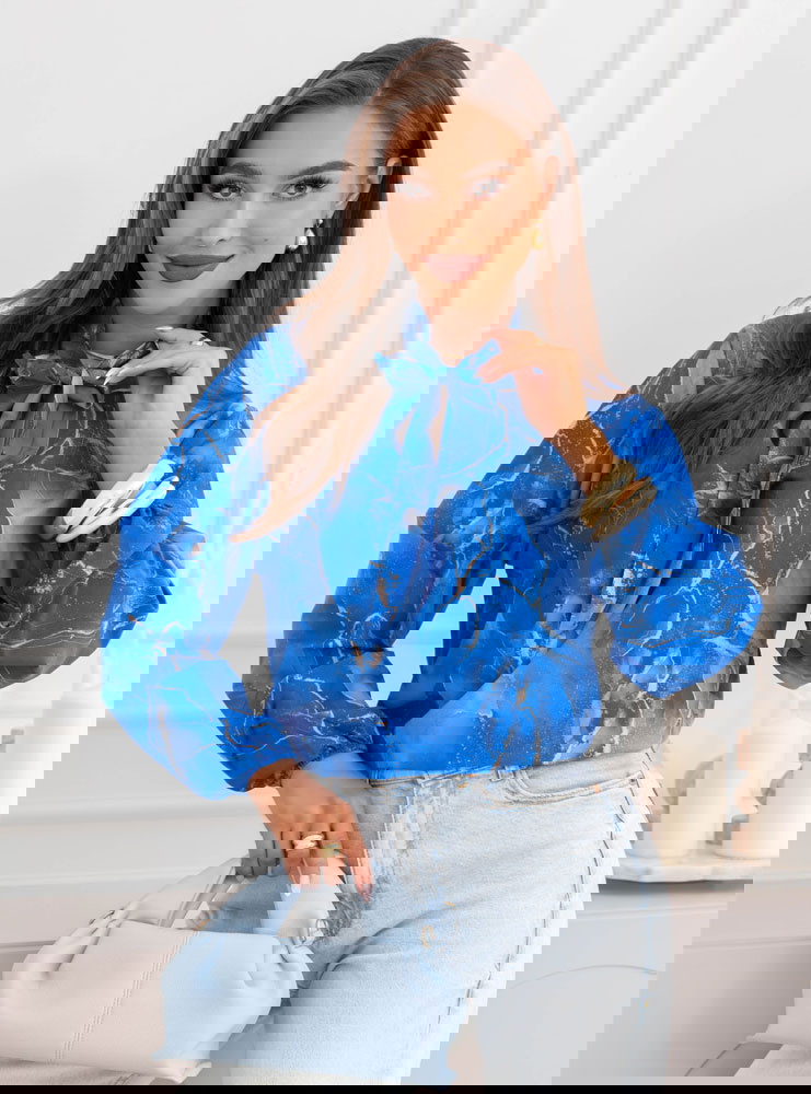 Chabrowa koszula z wiązaniem Lauralyn