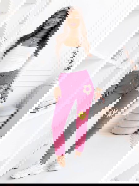 Różowe spodnie z ozdobnymi... 2