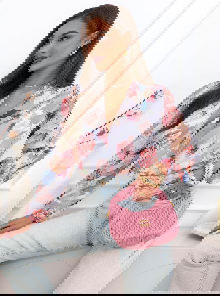 Szare body w kwiaty z przekładanym...