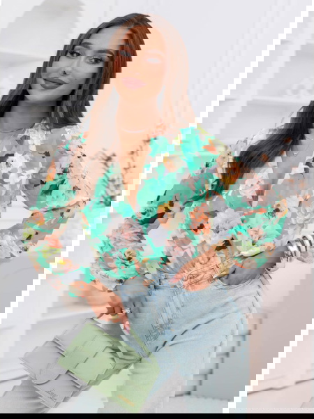 Zielone body w kwiaty z...