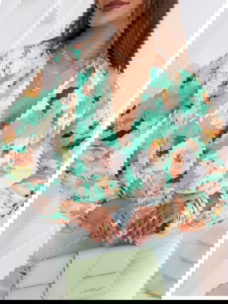 Zielone body w kwiaty z... 2