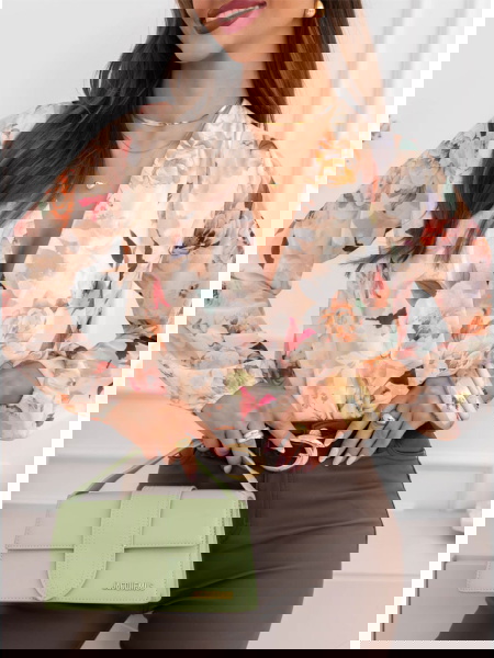 Beżowe body w kwiaty z... 2