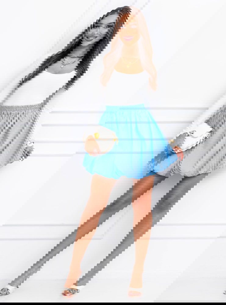 Błękitna mini spódniczka bombka Gayleen