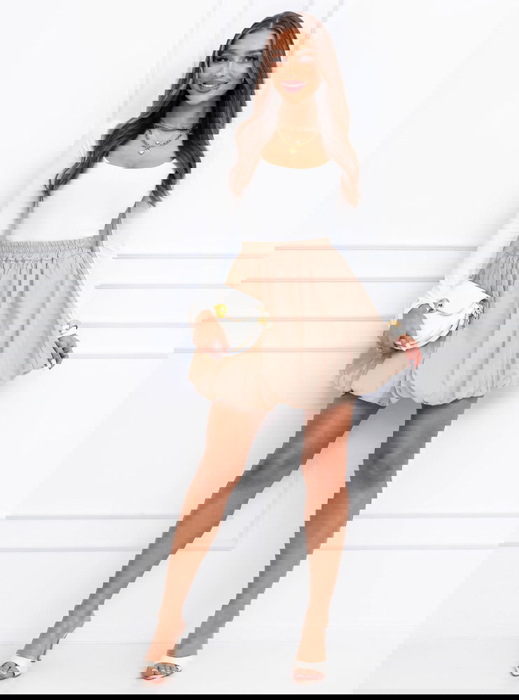 Beżowa mini spódniczka bombka Gayleen