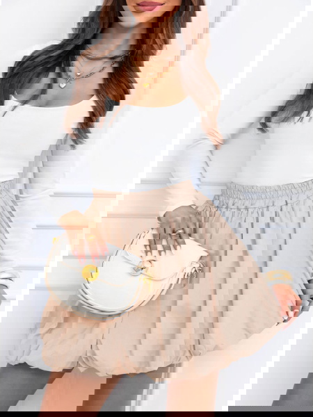 Beżowa mini spódniczka... 2