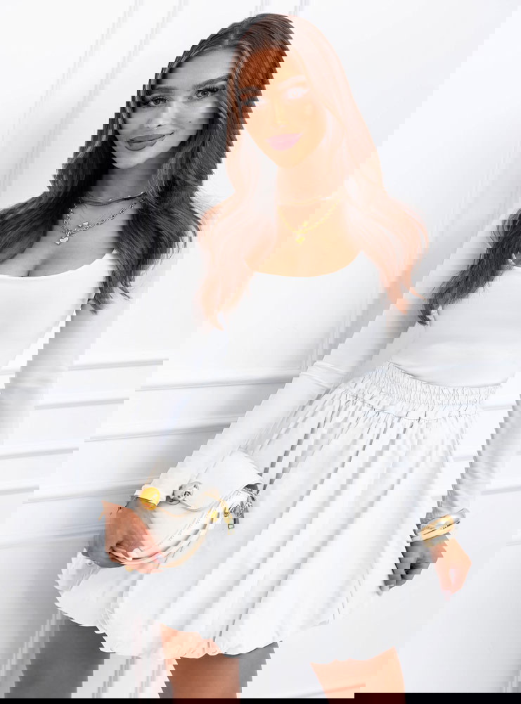 Biała mini spódniczka bombka Gayleen