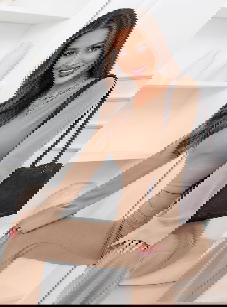 Beżowy komplet bluzka i spodnie Emerette