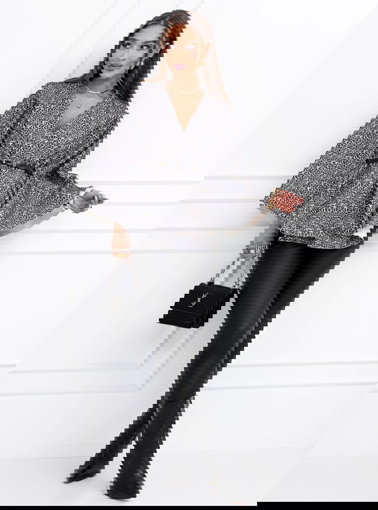 Kardigan z paskiem Saleema - wzór 2