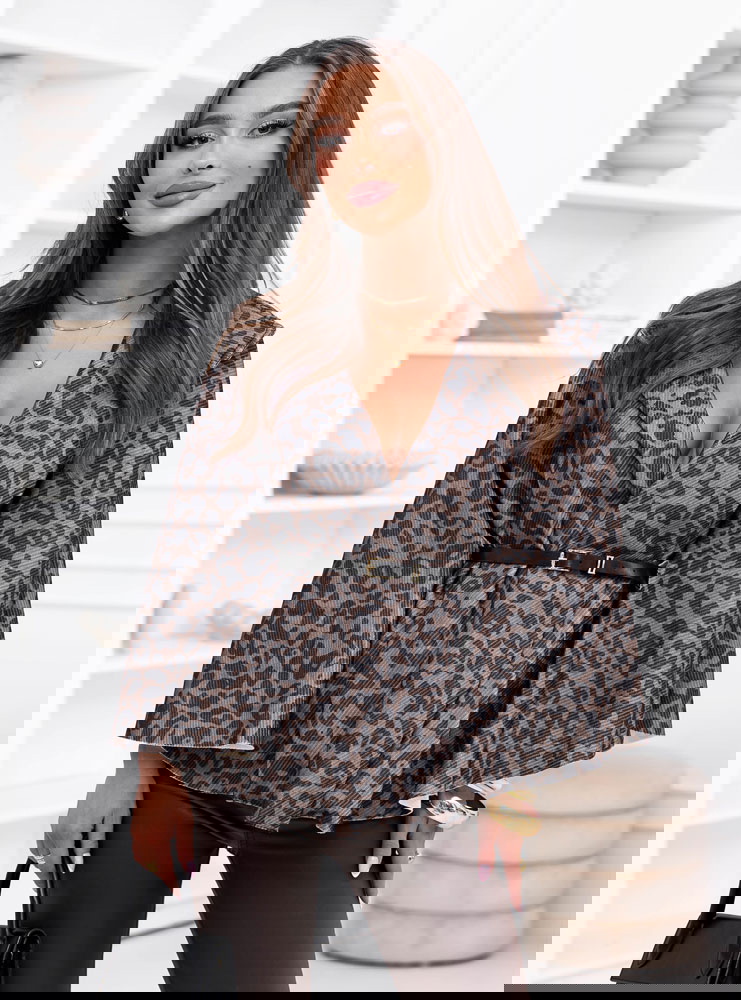 Kardigan z paskiem Saleema - wzór 3