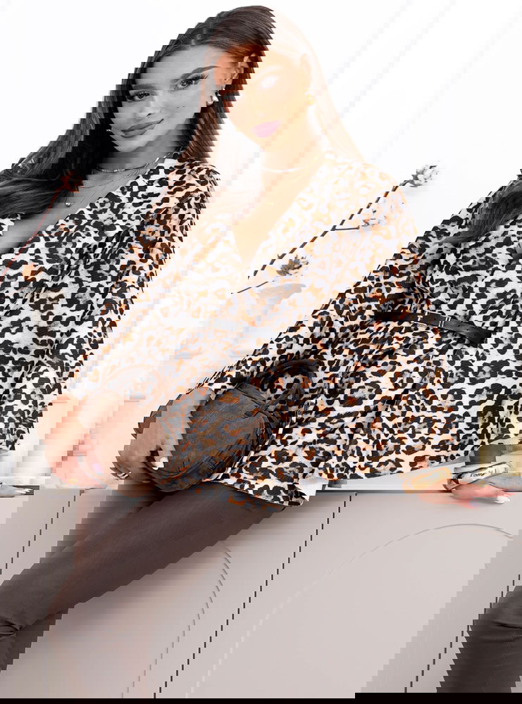 Kardigan z paskiem Saleema - wzór 4