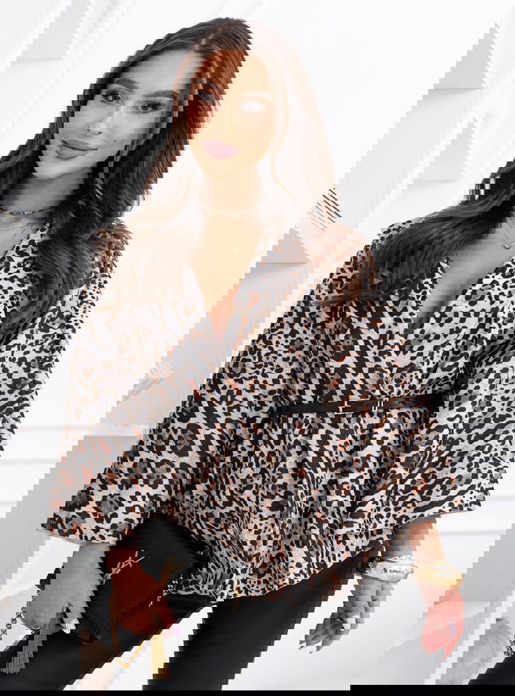 Kardigan z paskiem Saleema - wzór 1