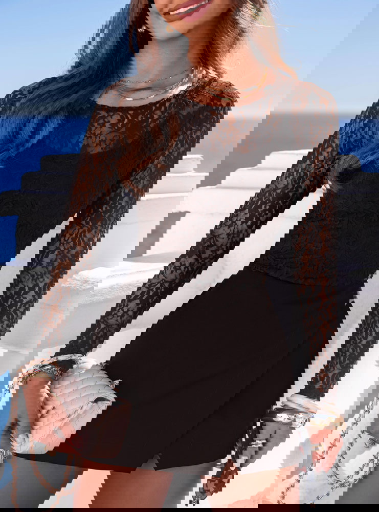 2 w 1 - Czekoladowa koronkowa bluzka...