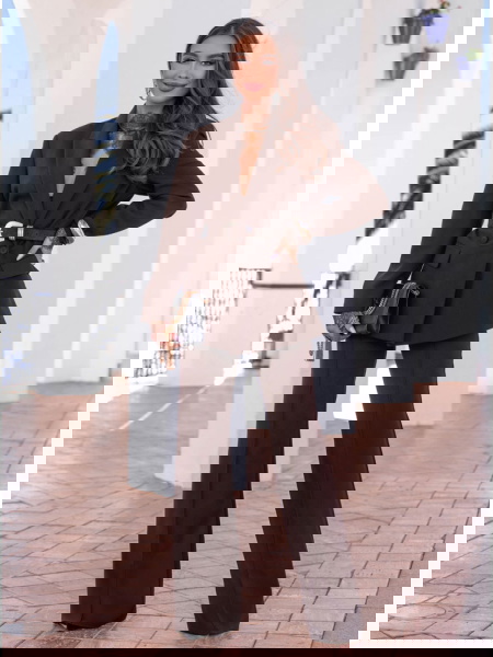 Czekoladowe spodnie z...