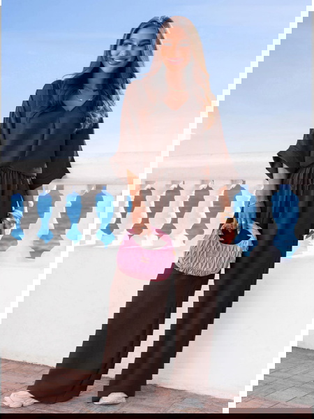 Czekoladowy komplet bluzka...