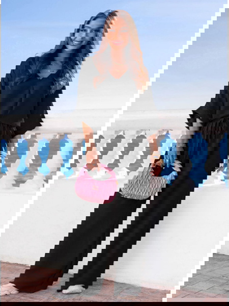 Czarny komplet bluzka z... 2