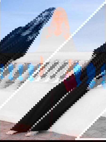 Czarny komplet bluzka z...