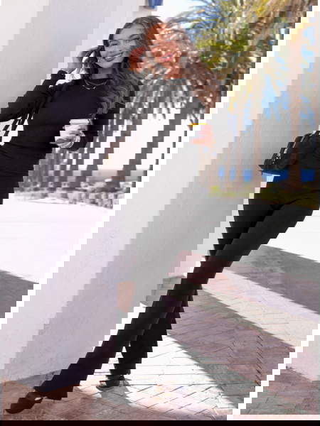 Czarny prążkowany komplet... 2